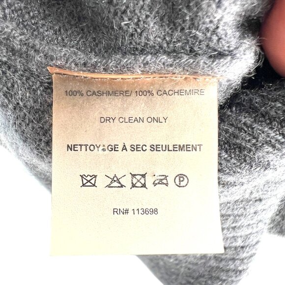 Margaret OLeary Cashmere Turtleneck Sweater Dress Black Gray Size Medium - Picture 12 of 14